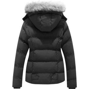 Women's Hooded Warm Winter‎ Coat Quilted Thicken Puffer Jacket with Removable